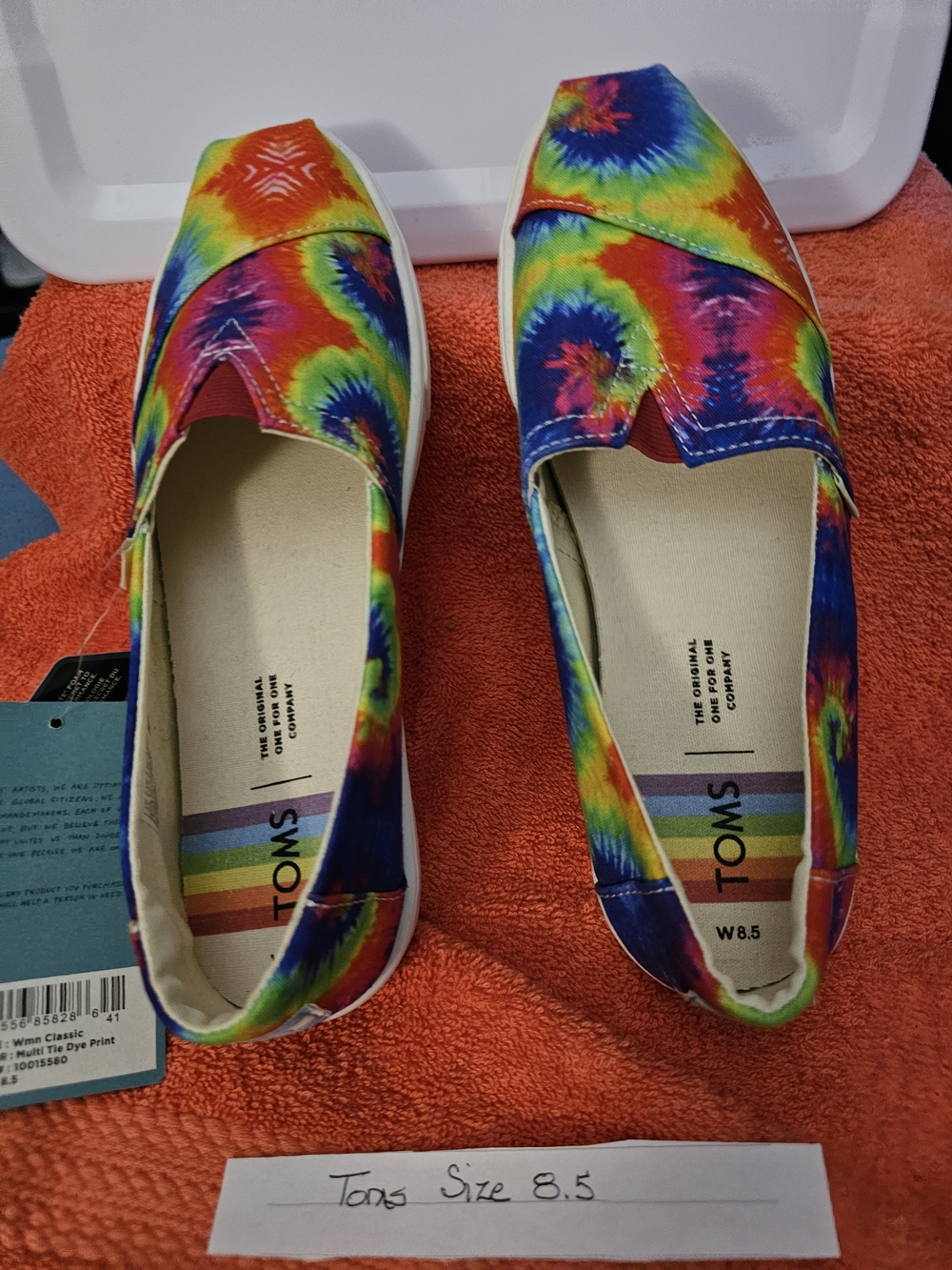 TOMS Women’s Tie-Dye Canvas Slip-Ons - Multi NWOT - Picture 3 of 7